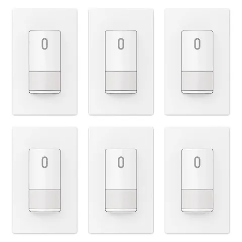 Matte White Motion Sensor Light Switch, 120° Coverage, 6 Pack