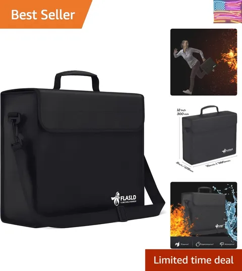 Fireproof Document Bags, 15x12x5” Large Fireproof & Water Resistant Bag, Hold...