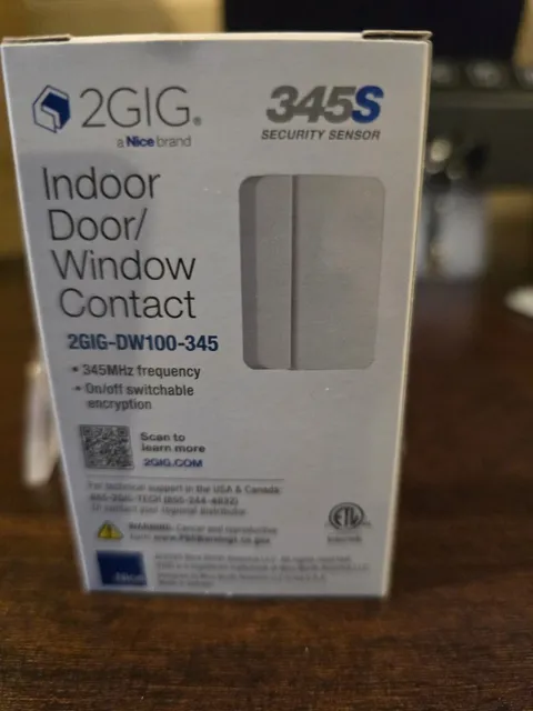 2gig DW100 Thin Door Window Contact ETL Listed