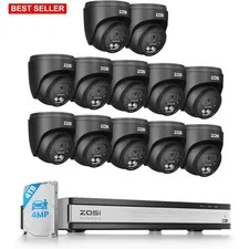 Security Camera System 16CH 4MP 4TB Hard Drive Night Vision Durable