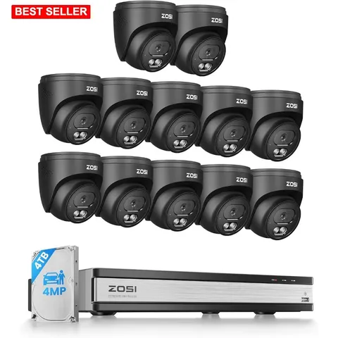 Security Camera System 16CH 4MP 4TB Hard Drive Night Vision Durable