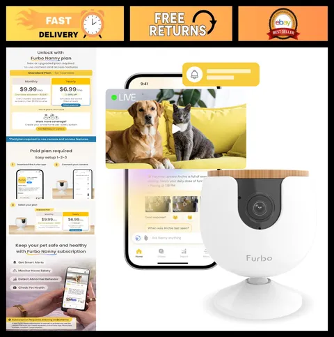 Mini Pet Camera with 2-Way Audio, Home Security Alerts, Mountable Smart Cam