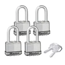 Master Lock 45mm Magnum with 38mm Long Shackle Padlock - 4 Pack