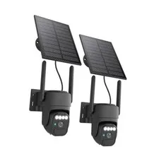 360° Wi-Fi Home Solar Security Cameras Wireless Outdoor 2 Packs | 5200mAh