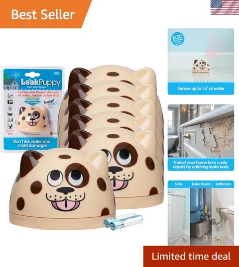 Water Leak Monitoring Sensor with Alarm 6 Pack- Leak Puppy Electronic Flood D...