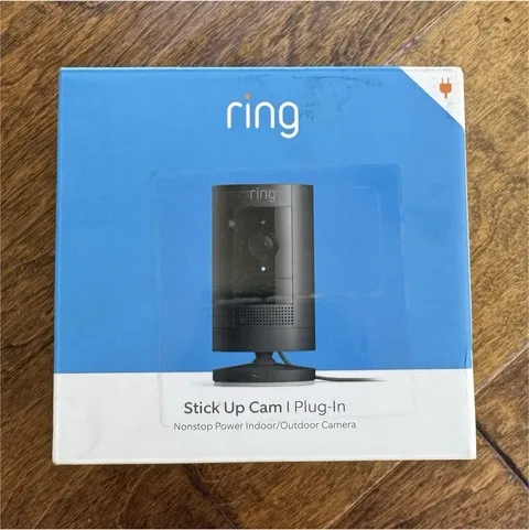 Ring Stick Up Cam Plug-In 1080p Wired Indoor/Outdoor Wi-Fi Alexa Black