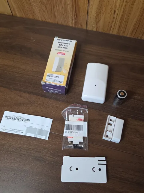 DSC Wireless Shock Sensor #EV-DW4927 SS White New Open Box 2028 Battery 
