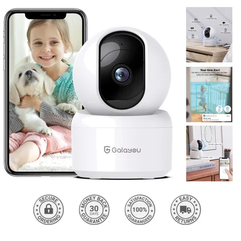 Smart 2K Indoor Security Camera - Motion Detection, Storage & Alexa Compatible