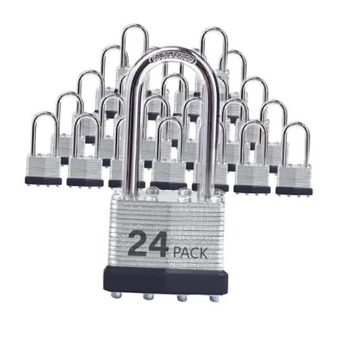 Keyed Alike Laminated Steel Padlocks with Long Shackle for 24P,Long Shackle