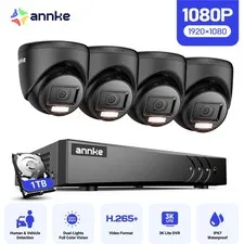 ANNKE 8CH 5MP Lite DVR CCTV 1080P Security Camera System Outdoor Color Night 1TB
