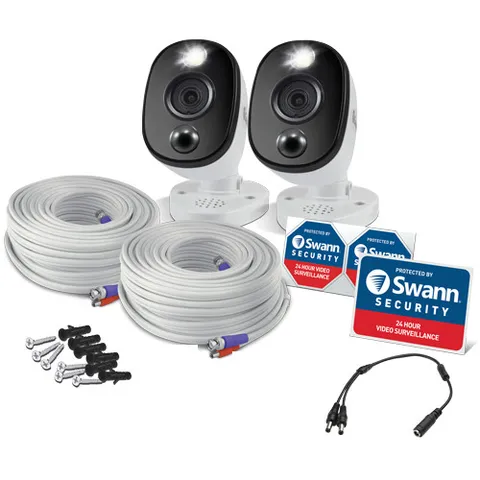 Swann PRO-4KWLB 4K Bullet CCTV Camera Sensor Warning Light Siren For DVR 5680