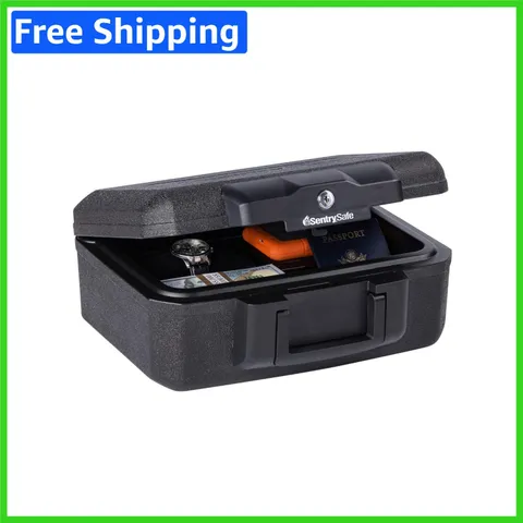 Secure Fireproof Box with Key Lock and Carry Handle - Keep Your Valuables Safe