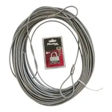 Master Lock Padlock with Extra-Long 150’ Heavy Duty Braided Steel Security Cable