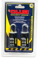 The Club UTL824 Set Your Own Combination Padlocks 2 Pack NOS Sealed Security