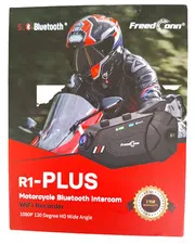R1Plus Motorcycle Bluetooth  Intercom Helmet Headset Wifi  Recorder Wide Angle