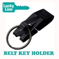 Belt Clip - Keyring Key Chain  Secure A Key - Security - (SLIP THROUGH) BLACK