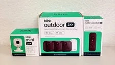 NEW Blink 2K Whole Home Bundle, 3 Outdoor, 1 Indoor And 1 Doorbell Cameras