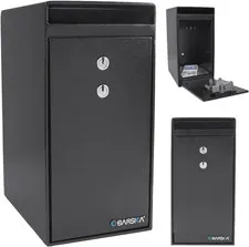 Dual Key Lock Depository Drop Safe - Cash Deposit Box for Business