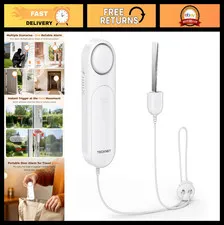 130dB Door Alarm for Handle & Window - No-Drill Security Device, Travel Safe!