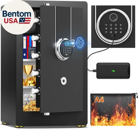 6.6 Cu Ft Fireproof Biometric Safe for Home Office, Large Heavy Duty Safe Box wi