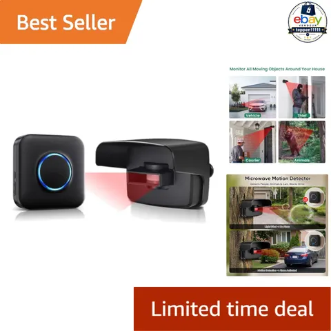 Wireless Driveway Alarm Motion Sensor 58 Chimes 5 Volume Levels Portable