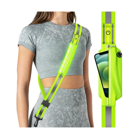 LED Reflective Belt Sash for Walking at Night, Night Running Safety... Fast Ship