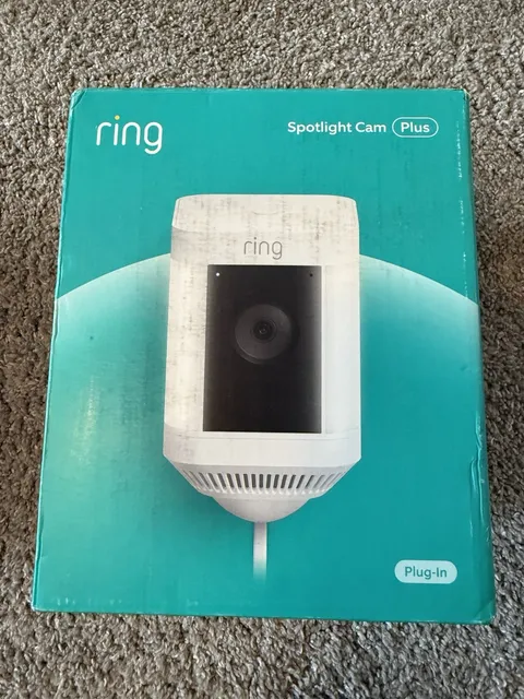 Ring Spotlight Cam Plus Plug-In Security Camera White New Sealed 2-Way Audio