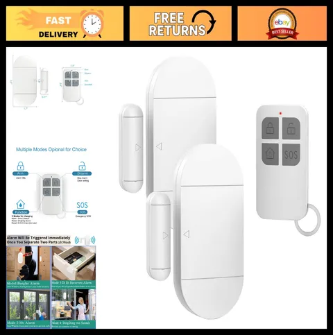 Wireless Door Window Pool Alarm with Remote Control - 2 Pack, 130dB Magnetic Sen