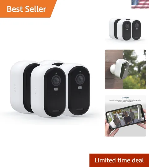 Essential Security Wireless 2K Camera with Spotlight, Indoor/Outdoor, 2nd Gen...