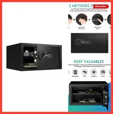 Cabinet Safe Box 1.0 Cu Ft Digital Keypad Lock Steel Wall Mount Home Security