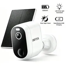 INFIYA Z1 2K Solar WiFi Outdoor Security Camera Color Night Vision Wireless WiFi