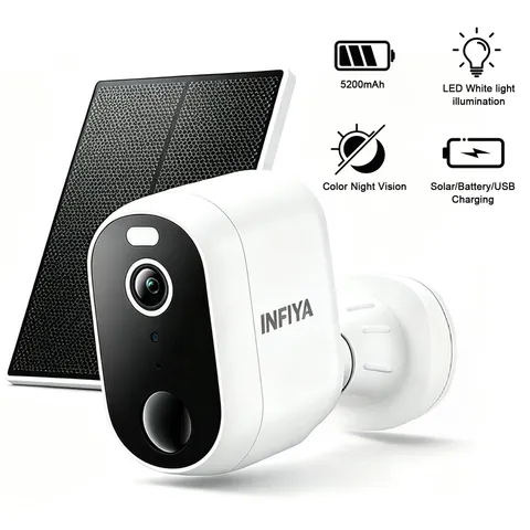 INFIYA Z1 2K Solar WiFi Outdoor Security Camera Color Night Vision Wireless WiFi
