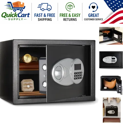 Compact 0.5 Cubic Feet Alloy Steel Security Safe with Electronic Keypad Lock