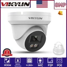 NEW VIKYLIN IR Night Version Network 8MP Mini Surveillance Camera MIC POE ONVIF
