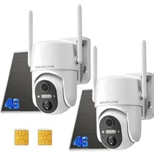 Outdoor Solar Security Camera System - 360° HD View & Two-Way Audio (2 Pack)