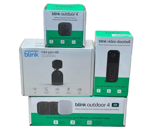 Blink Whole Home Security Camera Bundle Doorbell 3 Outdoor 4 Cams Pan Tilt XR