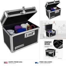 Vaultz Locking Security Box with Combination Lock - Secure Metal Lock Box Saf...