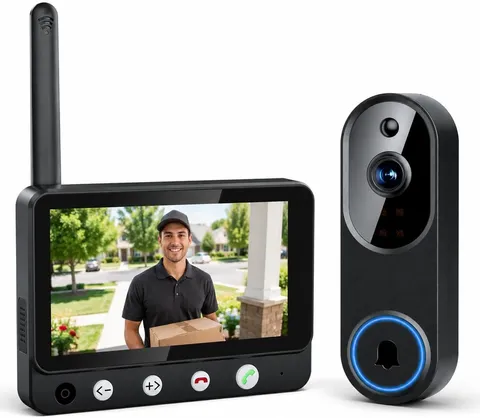 SURPN Wireless Doorbell Camera 1080P 4.3 Monitor APP Night Vision