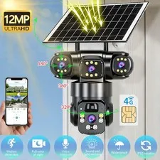Solar Battery Powered Wireless WiFi Home Security Camera System Outdoor Pan/Tilt