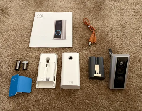 Ring Peephole Cam - Video Doorbell Camera w/Battery and Manual