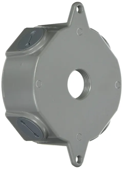 Hubbell Wiring 5372-0 Weatherproof Splice Box 4 in Round Five Gray 