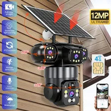 Solar Battery Powered Wireless WiFi Home Security Camera System Outdoor Pan/Tilt