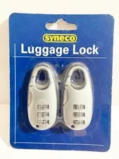 Syneco Combination Luggage Lock - 2 Packs Silver colour
