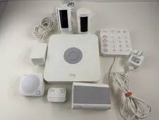Ring Z-Wave Plus Home Alarm System Kit Base Station Keypad Sensor Cameras Chime