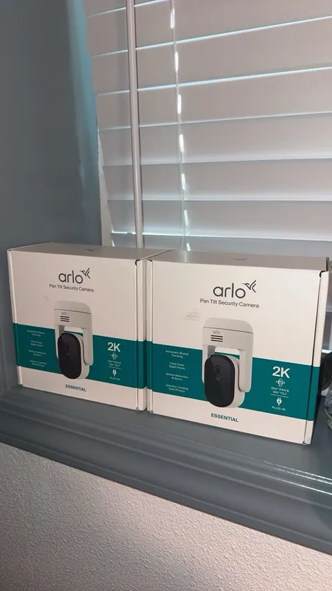 Arlo Essential Pan Tilt Indoor Security Camera 2K (2025 Release) -- 2 Packs