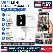 Portable WiFi Security Camera AI Motion Detection Through Glass Night Vision