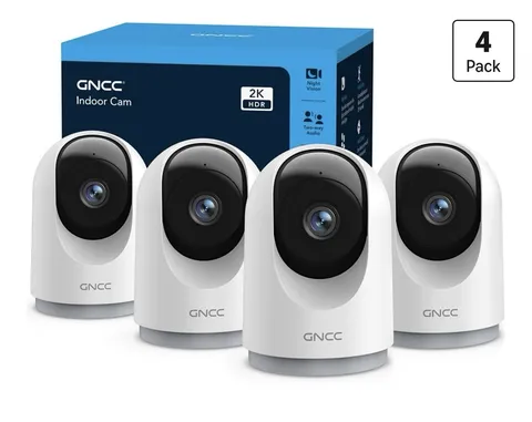 GNCC Security Cameras 4 Pack Wireless Indoor 360 Motion Detect Battery