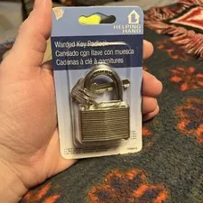 Helping Hand Warded Key Padlock With two Keys Laminated Steel. NEW Never Open