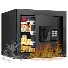 Fireproof Safe Box Digital Keypad Spare Key 1.3 Cuft Home Security Water Resista