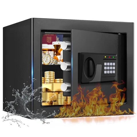 Fireproof Safe Box Digital Keypad Spare Key 1.3 Cuft Home Security Water Resista